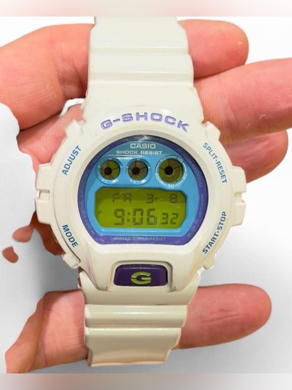 Casio G-Shock DW-5600-1B1 White & cream digital watch